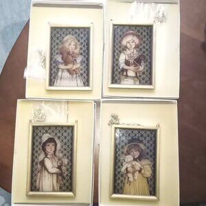 New Vintage 4 Pc 80's Stained Glass Hand Painted Jan Hagara Wall Pictures Signed